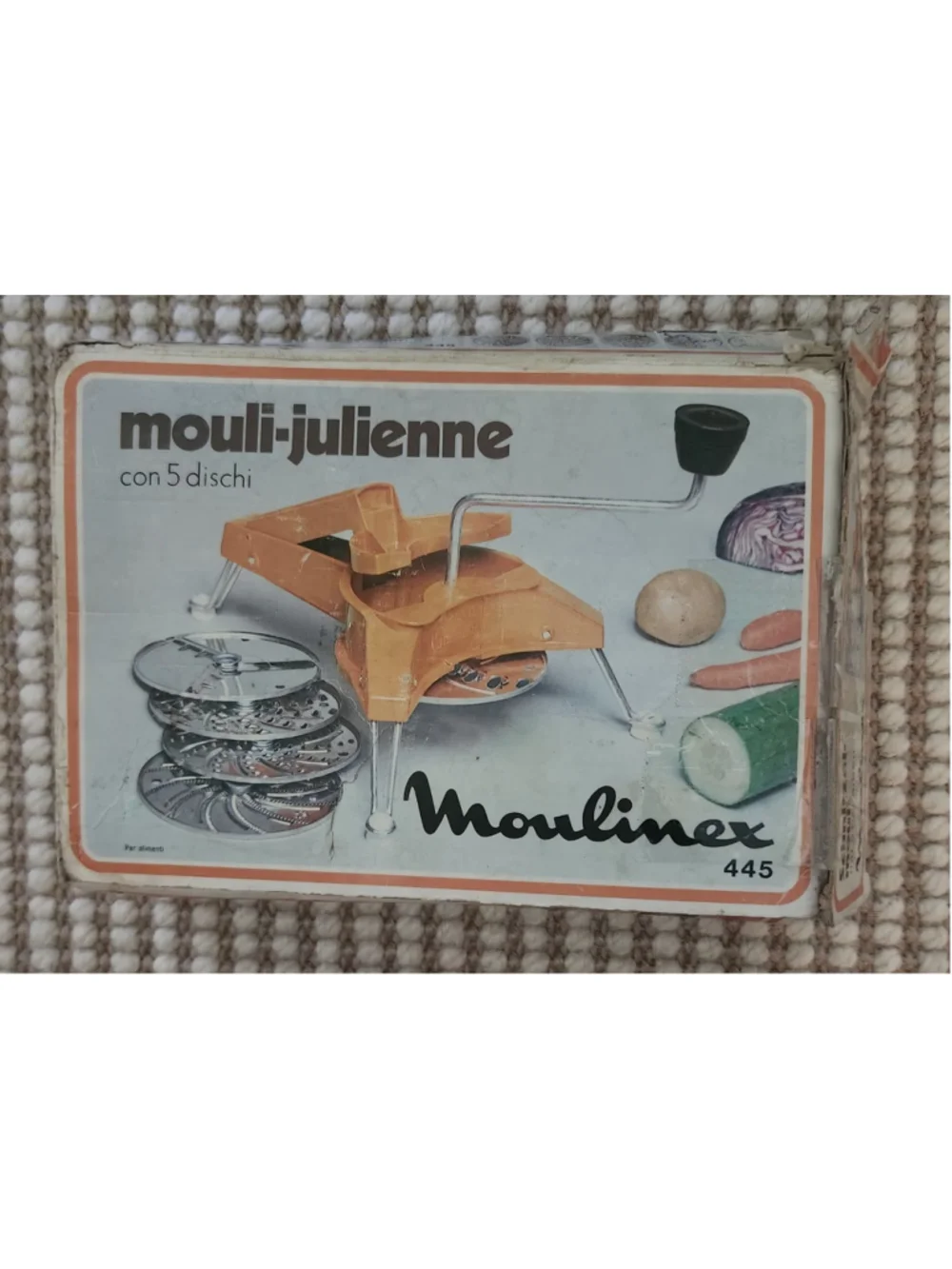 Vintage Moulinex Mouli-Julienne 445 Manual Salad Maker Vegetable Slicer Grater 5